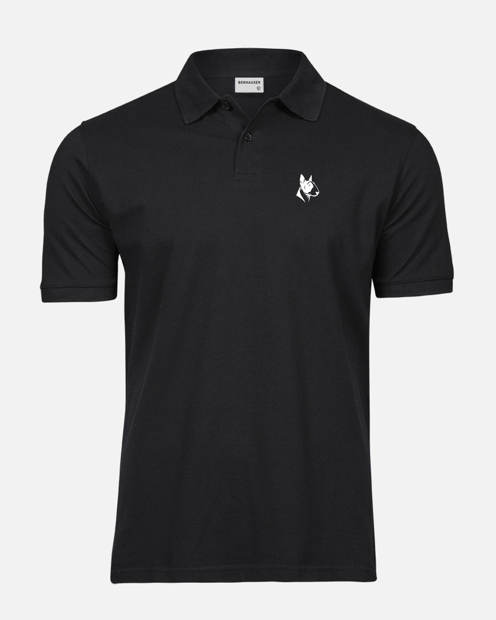 Herren Classic Polo Shirt Schwarz WeiB BENHAUSER