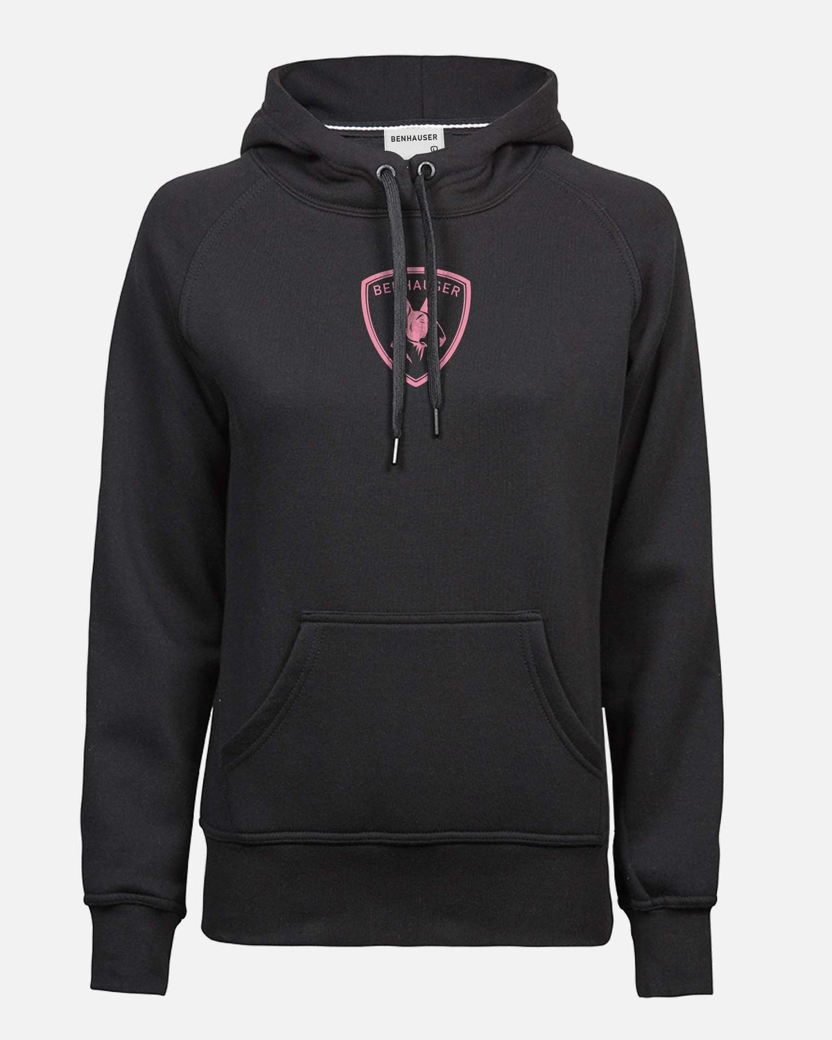 Damen Classic Hoodie Schwarz/Rosa - BENHAUSER