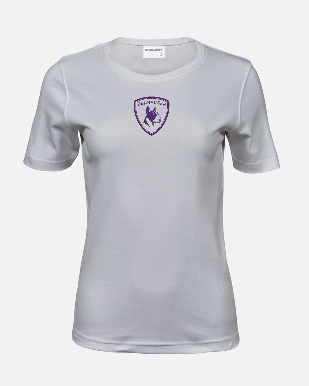 Damen Classic T-Shirt Weiss/ Lila - BENHAUSER
